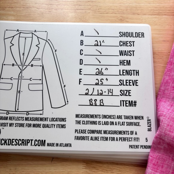 Chicos Reversible Linen Jacket Size 2/12-14 Pink White Striped Snap Classic - Picture 2 of 13